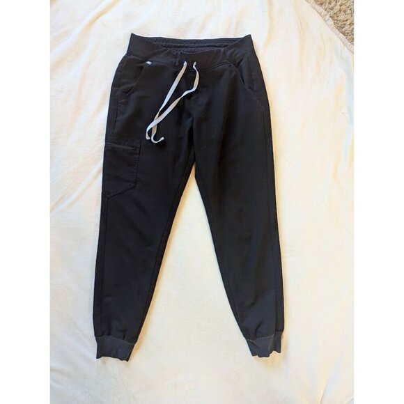 Figs Scrub Pants Women's M Technical Collection Jogger Black Medical Hospital - Picture 1 of 6